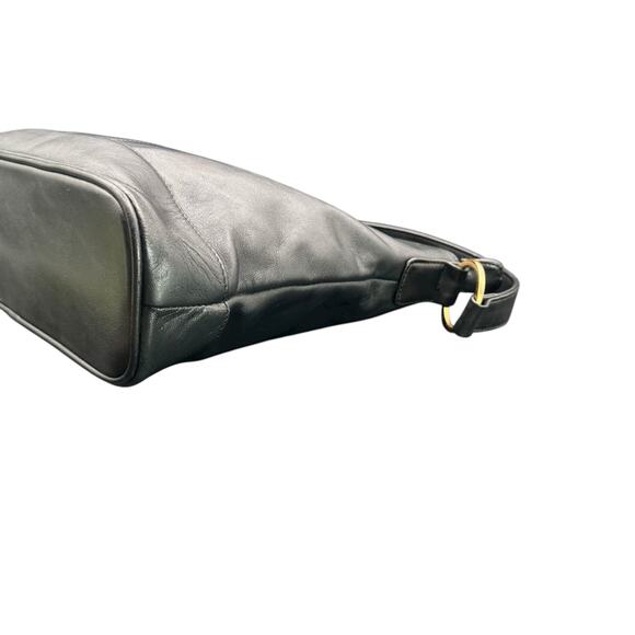 Giani Bernini Black Leather Shoulder Bag Gold Hardware Classic Hobo Purse - Picture 6 of 12